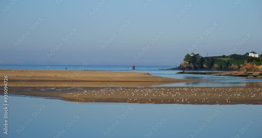 The Laita river, view to le Pouldu from Guidel side, Finistere department, Brittany in France The Laita river, view to le Pouldu from Guidel side, Finistere department, Brittany in France