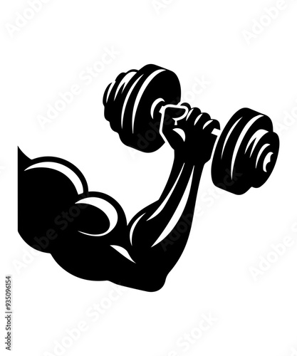 dumbbell icon silhouette vector illustration.