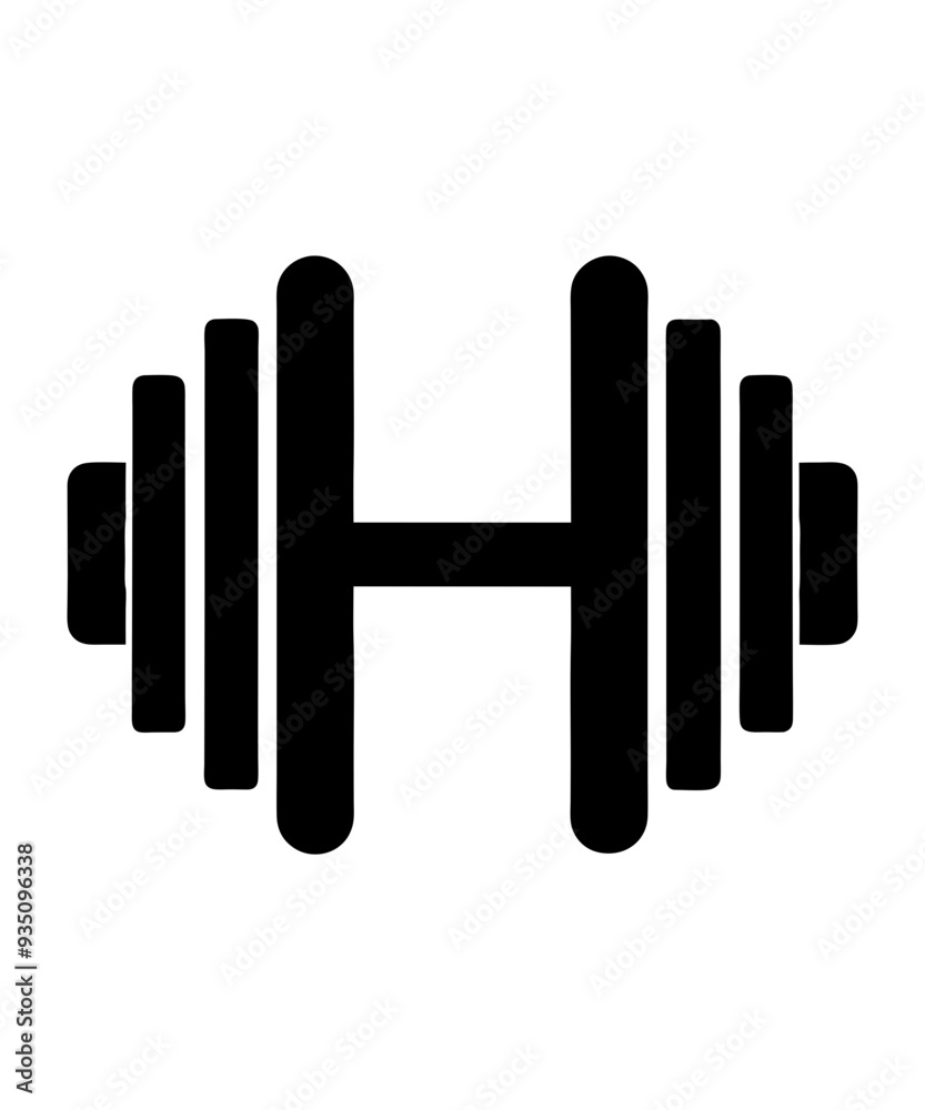 dumbbell icon silhouette vector illustration. dumbbell icon silhouette vector illustration.