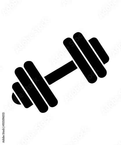 dumbbell icon silhouette vector illustration.