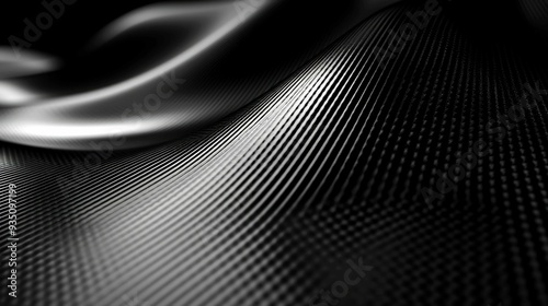 Abstract Black and White Wavy Carbon Fiber Texture