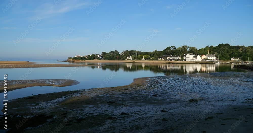 The Laita river, view to le Pouldu from Guidel side, Finistere department, Brittany in France The Laita river, view to le Pouldu from Guidel side, Finistere department, Brittany in France