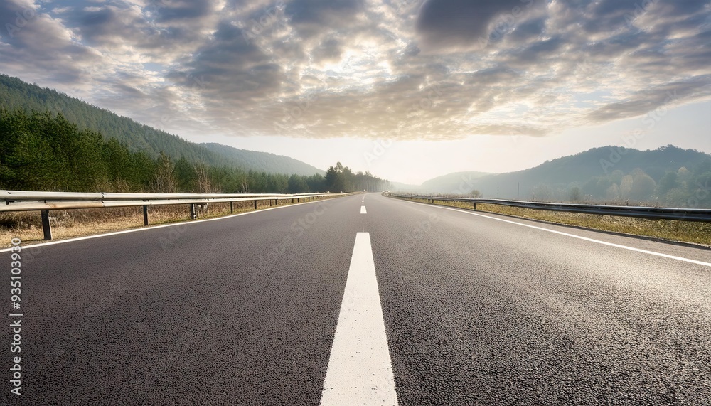 Naklejka premium empty asphalt highway