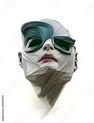 Abstract  art female portrait head 