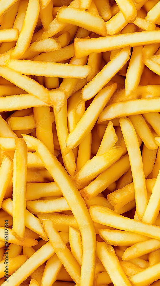 Close-up of french fries seamless pattern for background Close-up of french fries seamless pattern for background