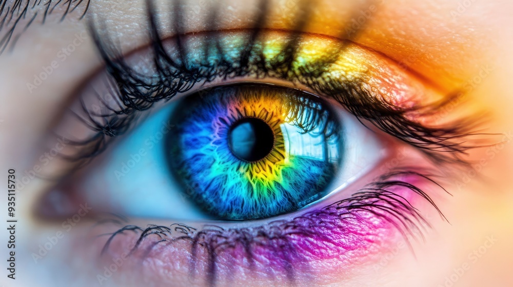Eye With Rainbow Colors with generative ai Eye With Rainbow Colors with generative ai