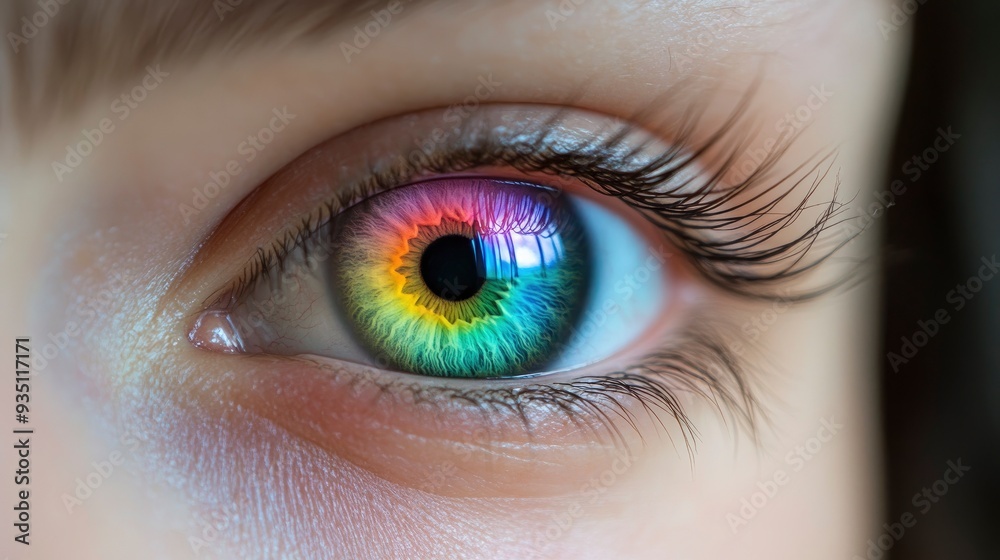 Eye With Rainbow Colors with generative ai Eye With Rainbow Colors with generative ai