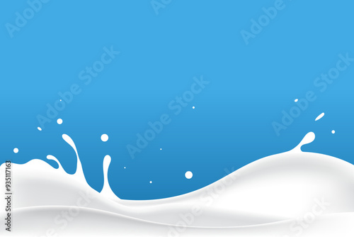 white milk waves. yogurt design elements