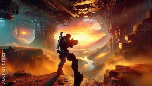 first person shooter game scene