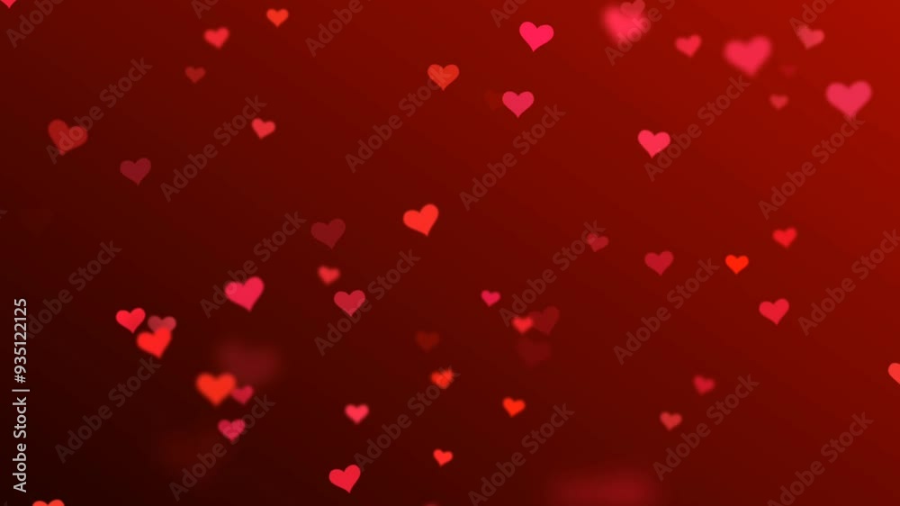 red hearts on a red background