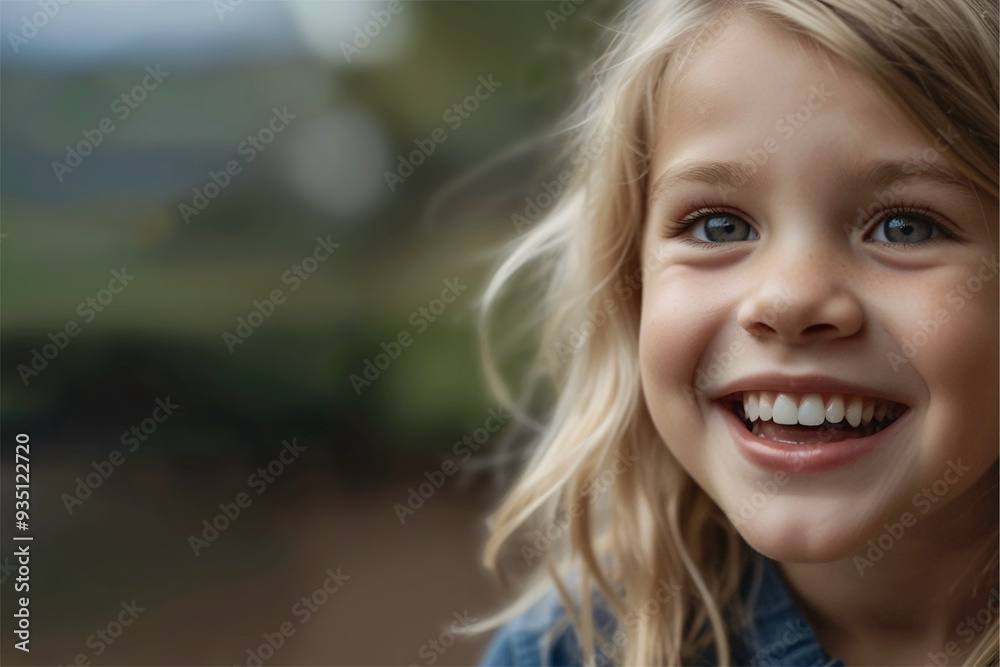 Portrait of a smiling little blonde girl, space for text Portrait of a smiling little blonde girl, space for text