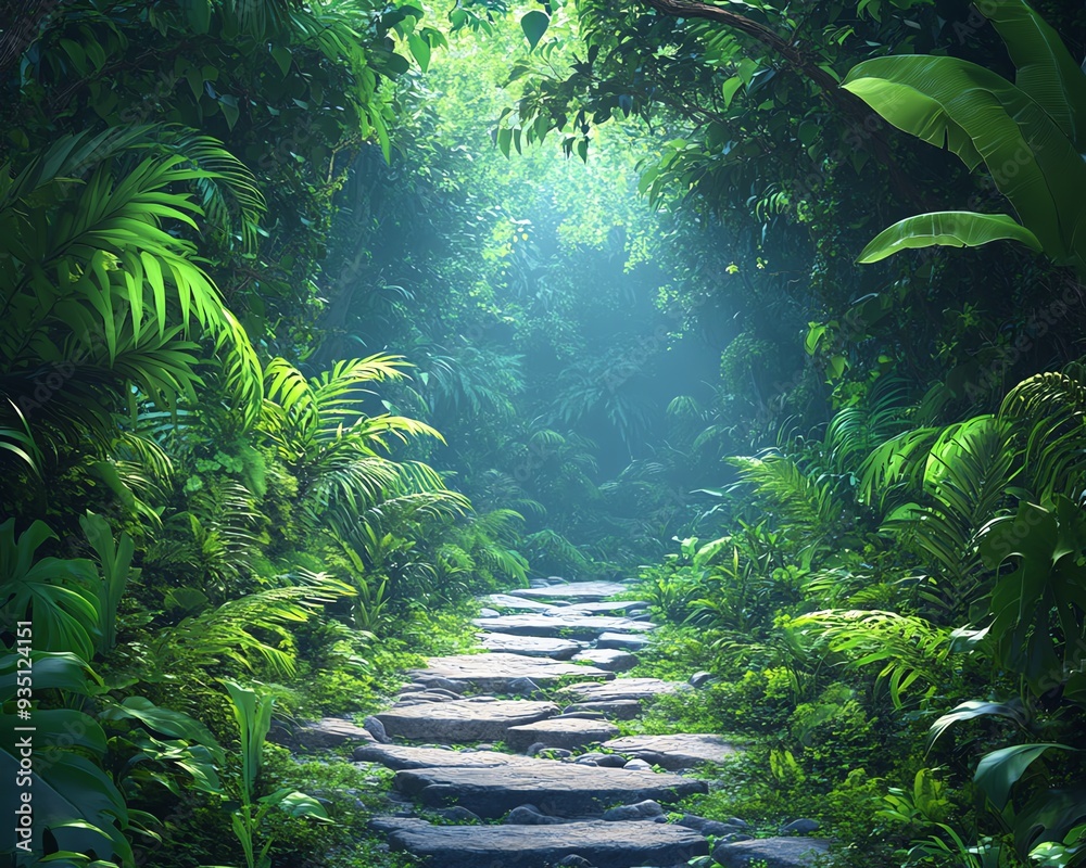 Realistic Amazon Forest, mythical elemental scenery, lush plants, magical background Realistic Amazon Forest, mythical elemental scenery, lush plants, magical background