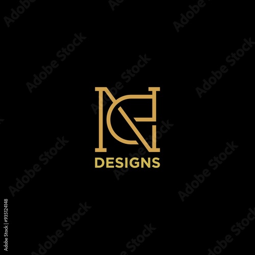 letter ne or en luxury monogram logo design