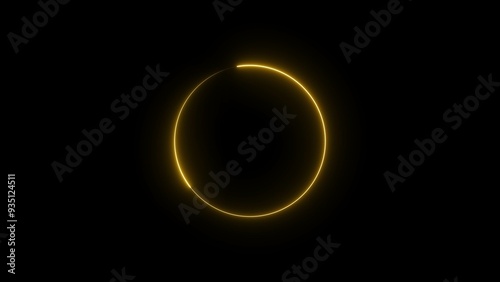 Abstract beautiful neon light glowing circle frame background concept illustration.