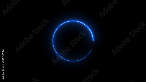 Abstract glowing neon circle frame background illustration.