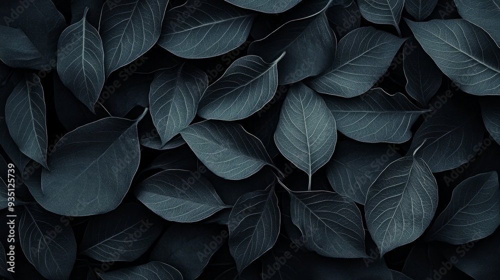 Abstract black leaf pattern on a dark background Abstract black leaf pattern on a dark background