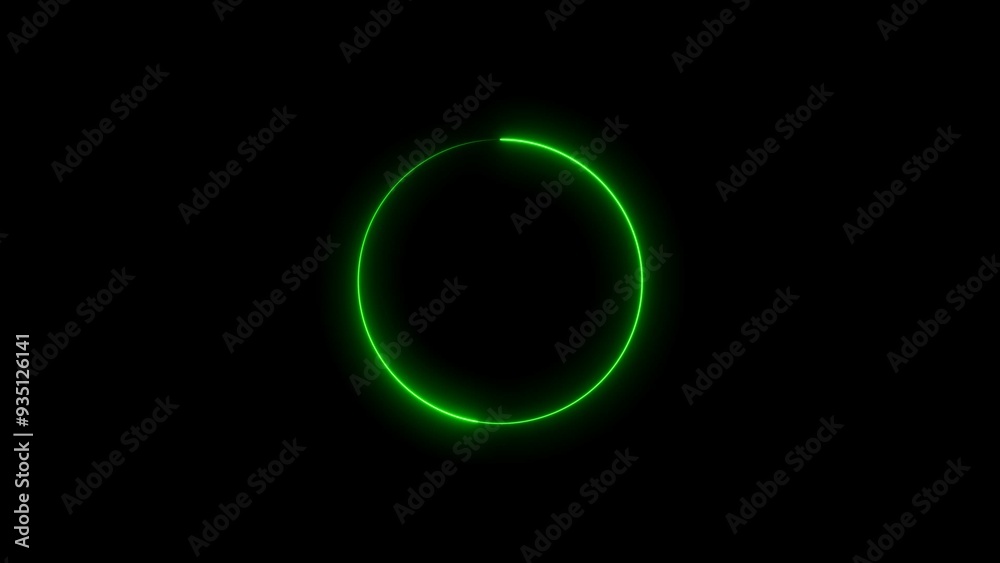 Obraz premium Abstract glowing neon circle frame background illustration.