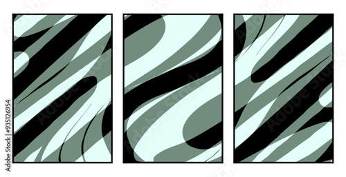 Set of 3 Abstract pattern. Illustration for printing on wall decorations. For use in graphics.