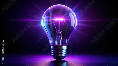 A bright ultraviolet light bulb shines in the dark, emitting a mesmerizing purple glow, showcasing its unique spectrum and energy-efficient technology.