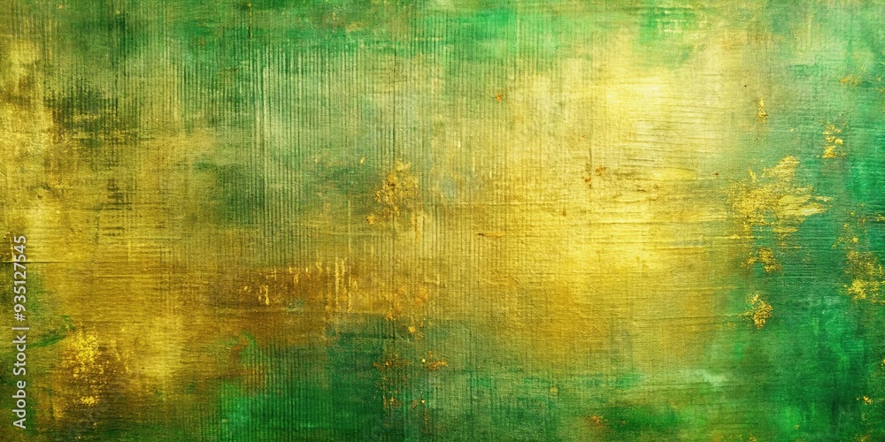 Abstract green and gold painted texture background with canvas texture Abstract green and gold painted texture background with canvas texture