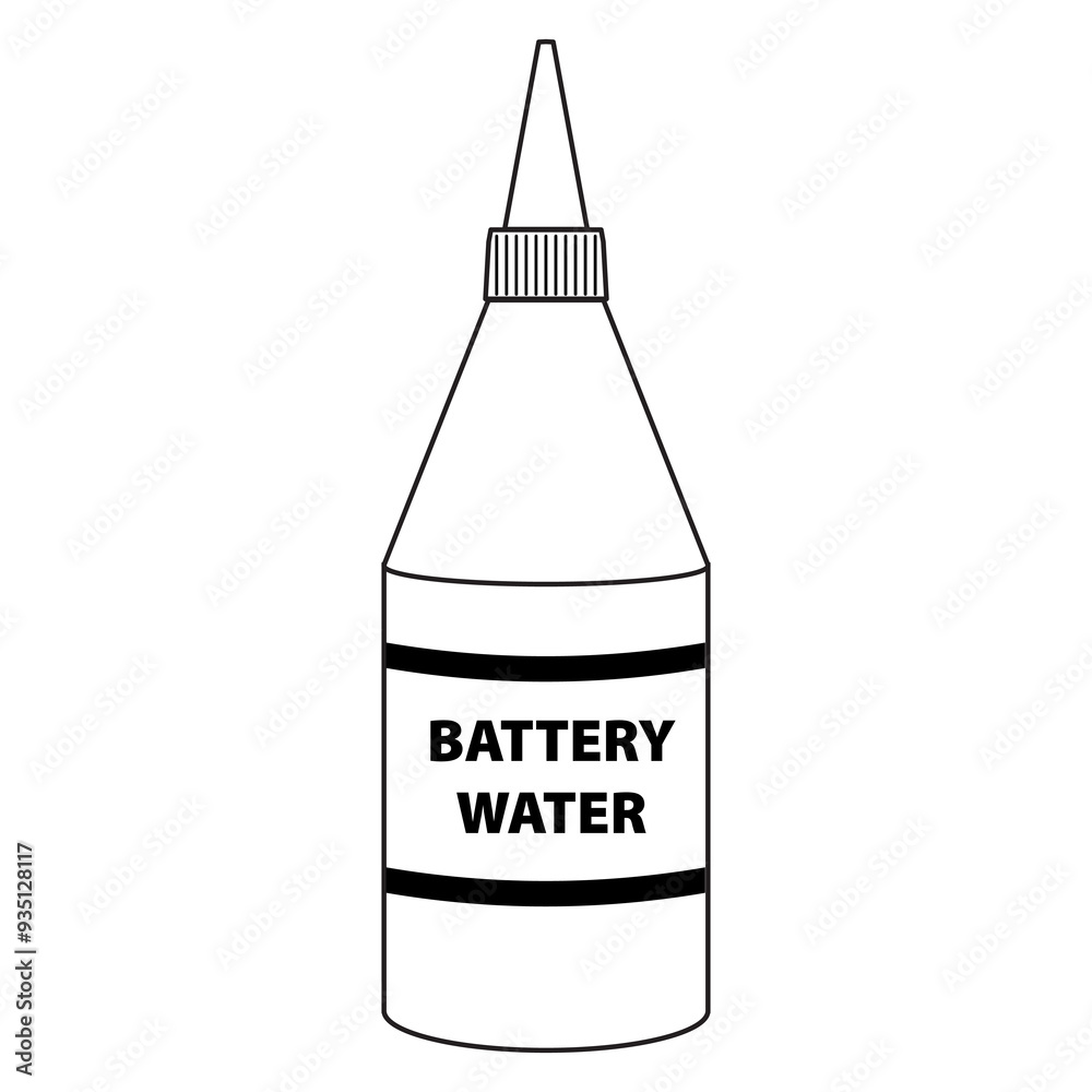 battery water line vector illustration