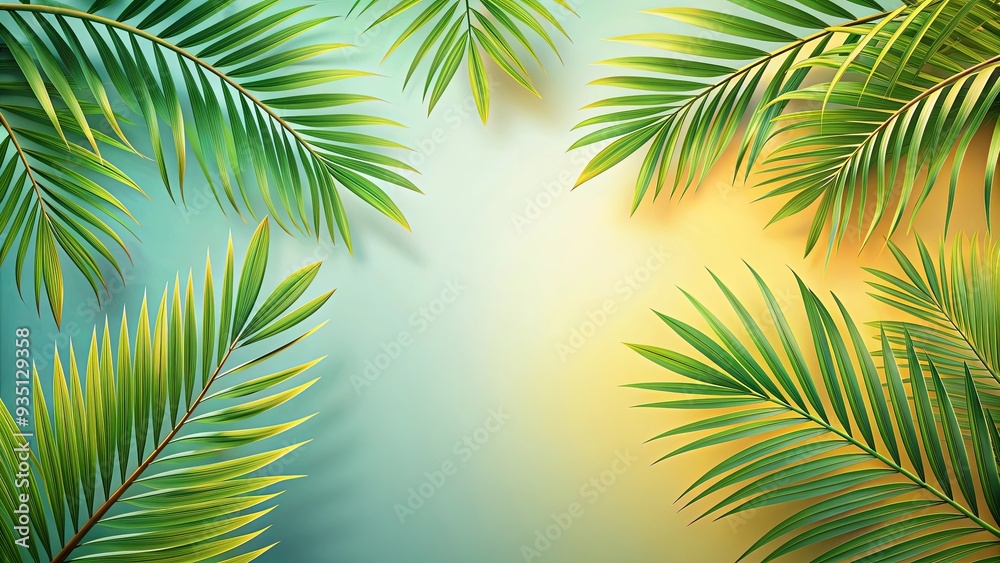 Naklejka premium Minimalist summer palm leaf abstract background perfect for product presentation