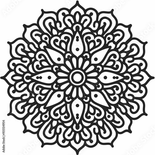 mandala design isolated with white