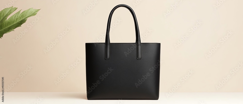 Chic leather tote with a sleek profile, focus on fashionforward style and modern appeal Chic leather tote with a sleek profile, focus on fashionforward style and modern appeal