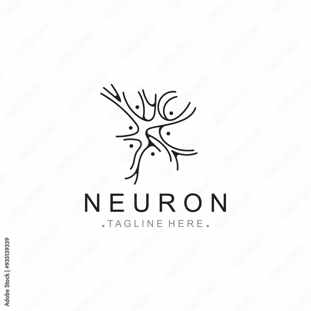 Neuron logo or nerve cell healthy abstract molecule design template Neuron logo or nerve cell healthy abstract molecule design template