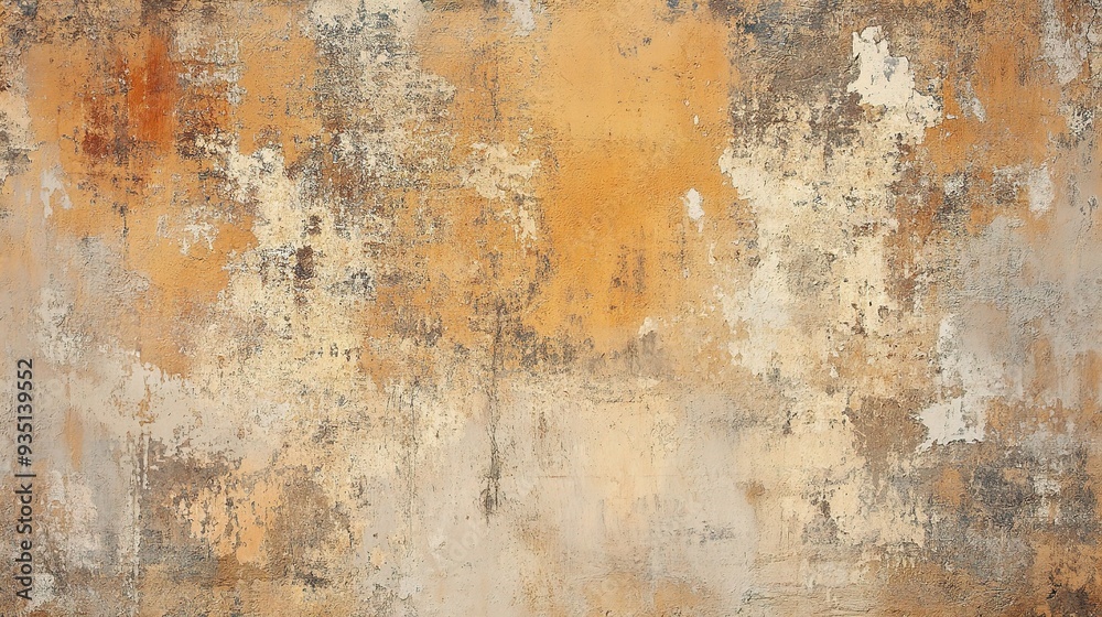 Rustic Hues of Time: A weathered wall whispers tales of the past, its textured surface a canvas of ochre, beige, and faded plaster. Rustic Hues of Time: A weathered wall whispers tales of the past, its textured surface a canvas of ochre, beige, and faded plaster.