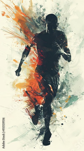 Gentle, abstract athlete silhouettes with ample space for text