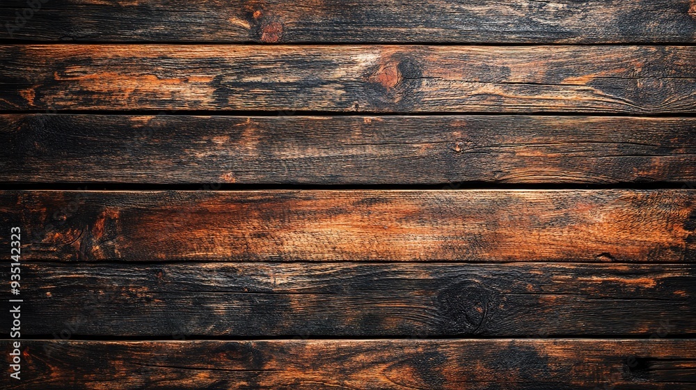 Rustic Wooden Background: A close-up shot of a weathered wooden plank background with a rich, natural texture. The warm brown hues and distressed finish create a rustic and inviting ambiance. Rustic Wooden Background: A close-up shot of a weathered wooden plank background with a rich, natural texture. The warm brown hues and distressed finish create a rustic and inviting ambiance.