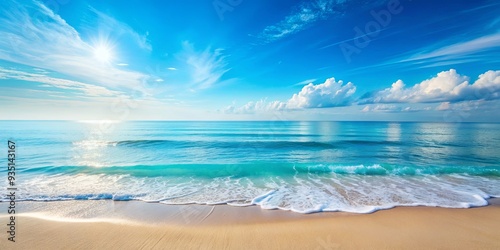 Light blue ocean wallpaper featuring calm waves and a peaceful beach scene