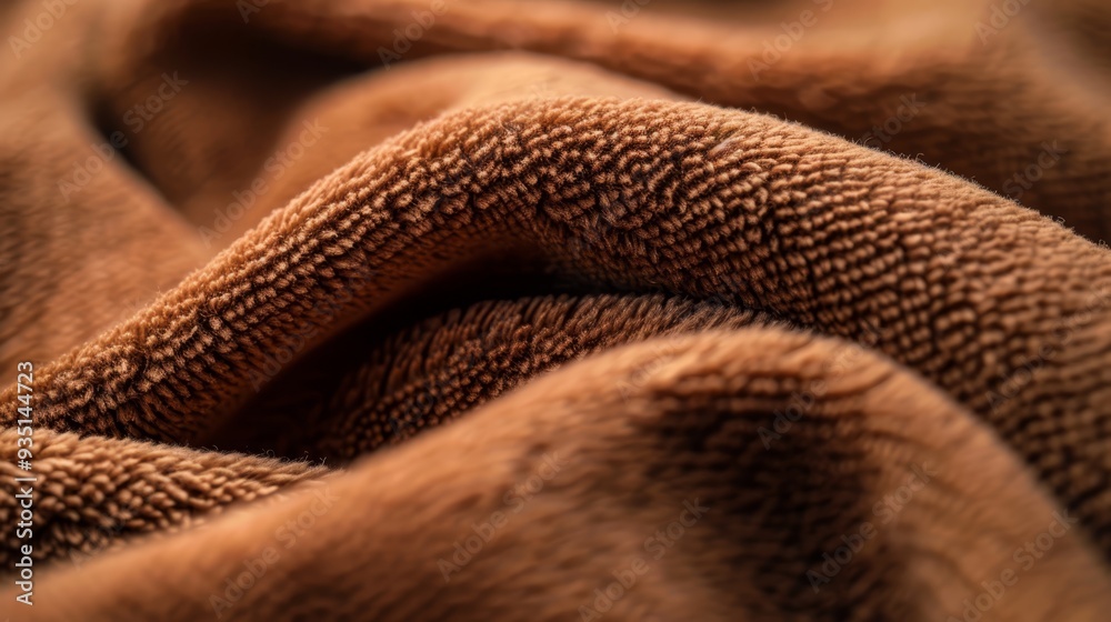 A tight shot of a brown fabric with minor wrinkles at fabric edges, and a few near the surface A tight shot of a brown fabric with minor wrinkles at fabric edges, and a few near the surface