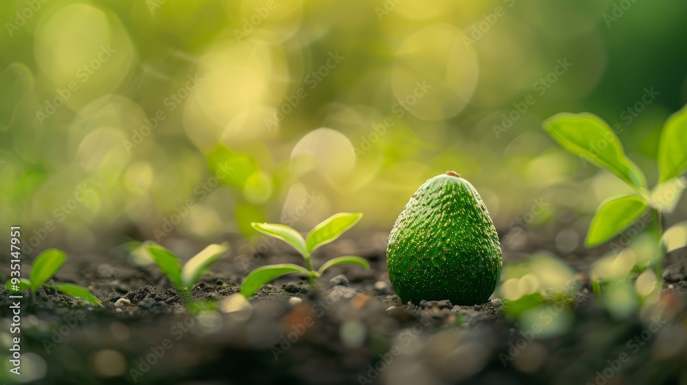  A tiny green shoot emerges from the earth in a expanses of dirt and grass