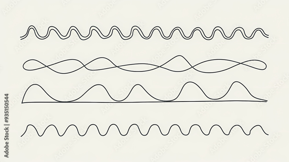 wavy border doodle elements black and white illustration, calligraphic design elements and page decoration wavy border doodle elements black and white illustration, calligraphic design elements and page decoration