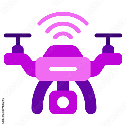 Drone Cyber punk icon illustration 