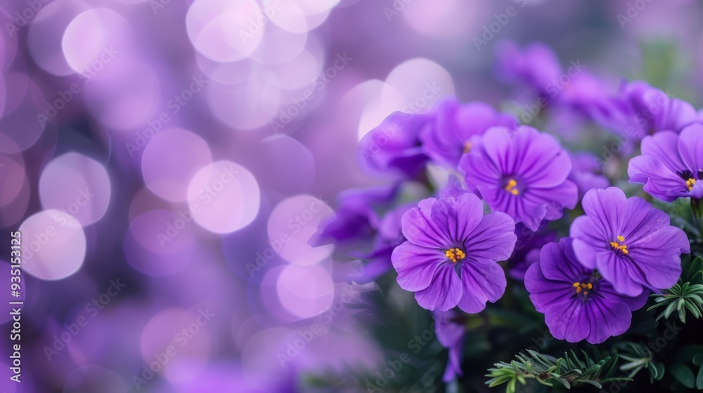 A lush green plant overflowing with purple flowers A lush green plant overflowing with purple flowers