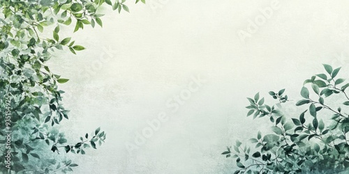 Refreshing Green Leaf Marketing Poster with Diffuse Style and Text Space.