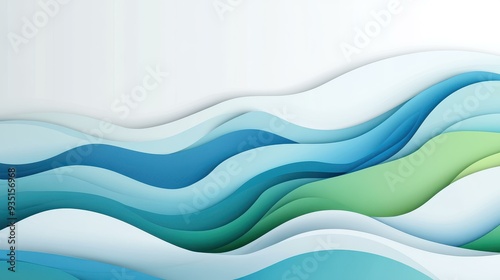 Wallpaper Mural Discover a vibrant blend of blue and green waves in this modern vector illustration, perfect for creative projects. Torontodigital.ca