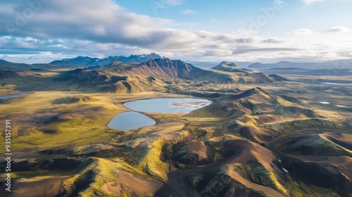 Hilltops from above in Iceland