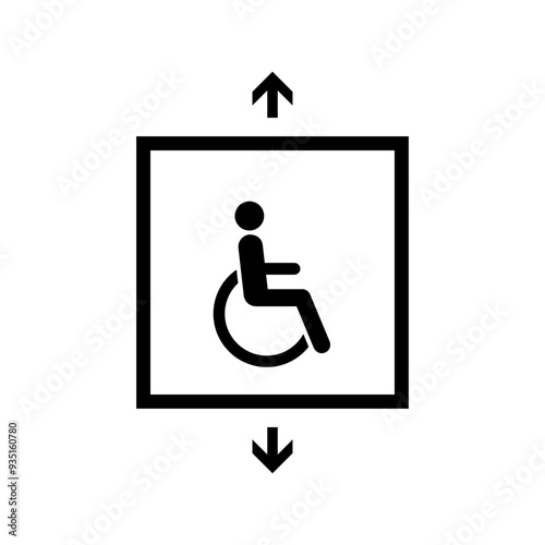 ISO emergency and first aid safety signs_for people unable to use stairs symbol only 
