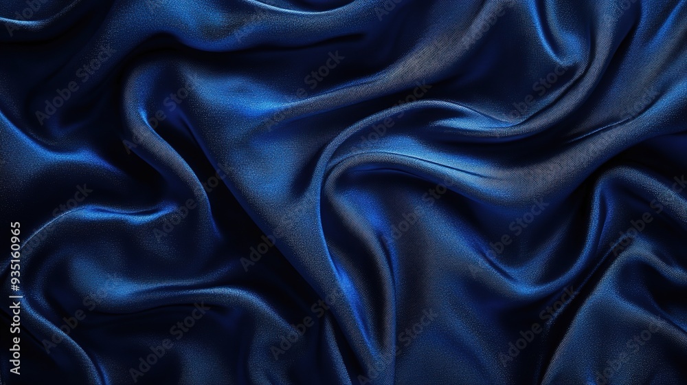 Deep Blue Silk Waves: A luxurious abstract background of rich, flowing blue silk fabric, its folds and ripples creating a mesmerizing play of light and shadow. Deep Blue Silk Waves: A luxurious abstract background of rich, flowing blue silk fabric, its folds and ripples creating a mesmerizing play of light and shadow.