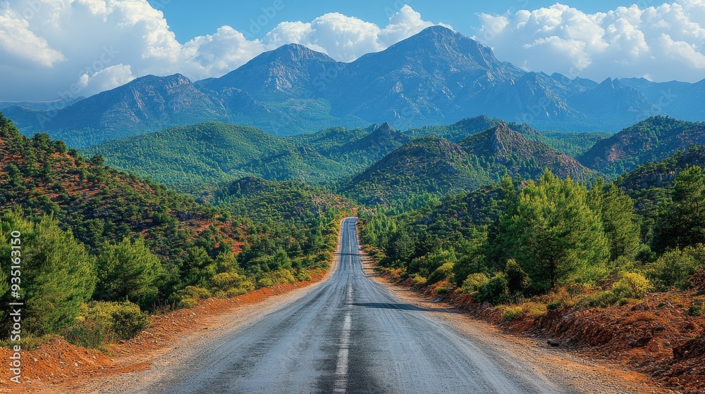 photo of a narrow asphalt road in a mountainous area. photo of a narrow asphalt road in a mountainous area.