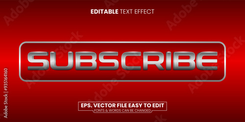 Red subscribe editable Text Effect
