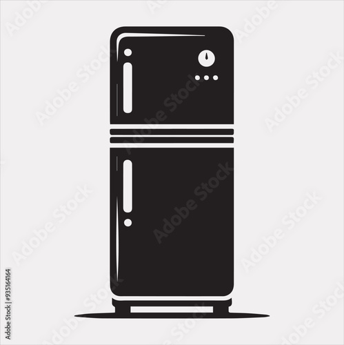 Frezz Refrigerator vector silhouette on a white background