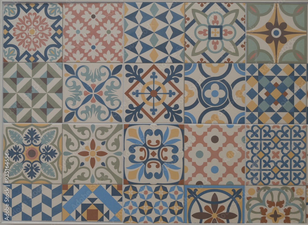 Traditional ornate portuguese background decorative tiles wall azulejos vintage tile texture Traditional ornate portuguese background decorative tiles wall azulejos vintage tile texture