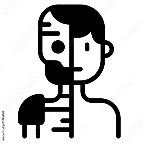 Cybernetics Cyber punk icon illustration 