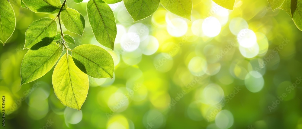 A tight shot of a sunlit green tree branch, leaves casting patterns against a softly blurred green backdrop as sunlight filters through A tight shot of a sunlit green tree branch, leaves casting patterns against a softly blurred green backdrop as sunlight filters through