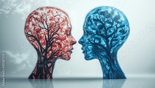 Effective cognitivebehavioral therapy CBT, integrating cognitive and behavioral techniques for improving mental health by changing negative thought patterns photo